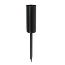 daiktų Žvakidėžė juoda lazdinėms žvakėms 15cm 4vnt