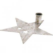 Metalo dekoravimo žvaigždė, kūgio formos žvakių laikiklis kalėdiniam sidabrui, senovinė išvaizda 20 cm × 19,5 cm