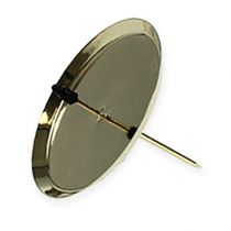 daiktų Žvakidžių laikikliai iš metalo dekoracijoms, auksiniai, 4 vnt., su spygliais