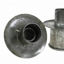 daiktų Žvakių laikiklio rinkinys sidabrinis antikvarinis Ø9,5-10,5cm H7-14cm 4vnt.