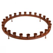 daiktų Žvakės žiedas 24 lazdelių žvakėms Žvakidė rudo metalo 43cm