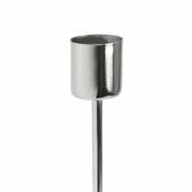 daiktų Metalinis žvakidžių rinkinys kūginėms žvakėms sidabras Ø2.2cm H28cm 2vnt.