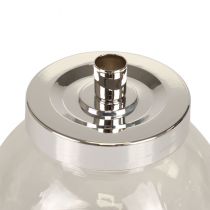 daiktų Žvakidė stiklo metalinė žvakidė sidabrinė Ø10,5cm 4 vnt