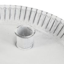 daiktų Žvakės torto forma su 4 žvakidėmis balta Ø25cm