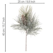 daiktų Dirbtinė pušies šaka su kankorėžiais, žiemiška, 40 cm