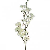 daiktų Vyšnios šakelė balta dirbtinė spyruoklinė puošmena dekoratyvinė šakelė 110cm