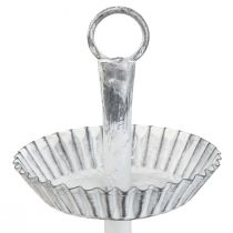 daiktų Tortų stovas Shabby Chic metalinis baltas 2 pakopų Ø16,5cm