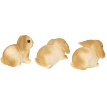 daiktų Mažas Velykų zuikis Dekoratyvinis Bunny Polyresin 9×6×6,5cm 3vnt