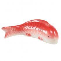 daiktų Koi dekoratyvinė žuvis keraminė raudona balta plaukiojanti 15cm 3vnt