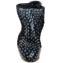 daiktų Koralinė dekoratyvinė vaza keraminė mėlyna smėlio spalvos lenkta H20cm