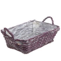 Kvadratinis krepšelis 29cm x 23cm H10cm tamsiai violetinis