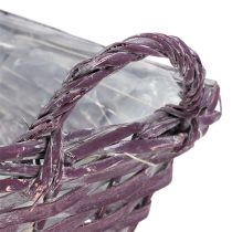 Kvadratinis krepšelis tamsiai violetinis 25cm x 18cm H10cm