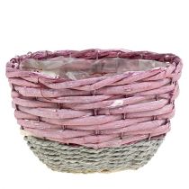 Apvalus krepšelio rinkinys 3 Ø14cm - 24cm rožinės spalvos, natūralus