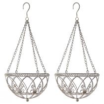daiktų Pakabinamas krepšelis metalinis gėlių krepšelis senovinės išvaizdos Ø25cm H56cm