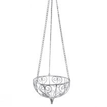 daiktų Krepšelis metalinis pakabinimui metalo apdaila balta pilka Ø24cm H19cm