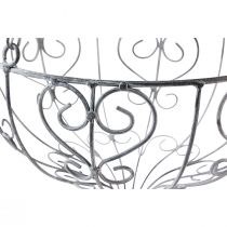 daiktų Krepšelis metalinis pakabinimui metalo apdaila balta pilka Ø24cm H19cm