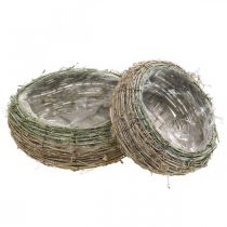 Augalų krepšelis apvalus dvispalvis vynmedis, medinis Ø18 / 25cm, rinkinyje 2 vnt