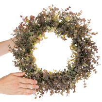 daiktų Dirbtinis eukalipto vainikas, rudens dekoracija, apvalus, 45 cm