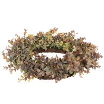 daiktų Dirbtinis eukalipto vainikas, rudens dekoracija, apvalus, 45 cm
