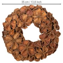 daiktų Džiovinto lotoso vainikas, dekoratyvinis durų vainikas, 35 cm