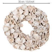 daiktų Vainikas su lotoso žiedais, natūrali dekoracija, džiovintos gėlės, 35 cm