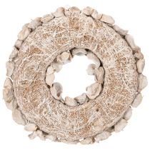 daiktų Vainikas su lotoso žiedais, natūrali dekoracija, džiovintos gėlės, 35 cm