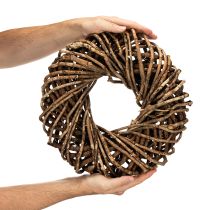 daiktų Vainikas iš natūralių šakelių, apvalus rotango vainikas rankdarbiams, 35 cm