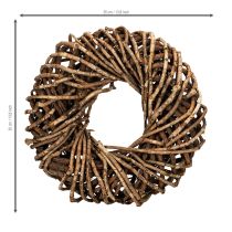 daiktų Vainikas iš natūralių šakelių, apvalus rotango vainikas rankdarbiams, 35 cm