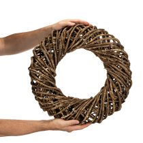 daiktų Dekoratyvinis vainikas iš natūralių šakų, rotango vainikas, apvalus, didelis, 45 cm.