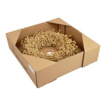 daiktų Boho dekoratyvinis vainikas, lininis dekoratyvinis vainikas, natūralus vainikas, sausas, Ø28cm