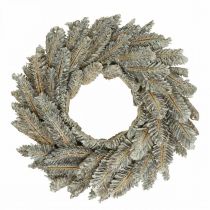Dekoratyviniai vainiko kūgiai Advento vainiko durų vainikas baltas, blizgučiais Ø35cm