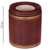 daiktų Bordo vainiko juostelė 100mm muaro taftos vestuvių dekoracija