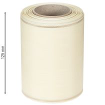 daiktų Kreminės spalvos vainiko juostelė su auksiniu kraštu, supersatinas, 125 mm pločio, 25 m ilgio - atspari vandeniui, idealiai tinka spausdinti kompiuteriu ir draugiška aplinkai