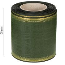 daiktų Vainiko juostelė muaro raštu tamsiai žalia 100 mm dekoratyvinė juostelė taftos juostelė