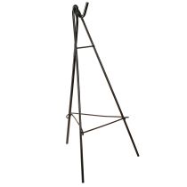 daiktų Pastatomas vainikų laikiklis su kabliu, juodo metalo molbertas, aukštis 56 cm