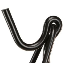 daiktų Pastatomas vainikų laikiklis su kabliu, juodo metalo molbertas, aukštis 56 cm