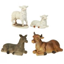 daiktų Gimimo figūrėlės gyvūnai Kalėdoms Kalėdų gimimo scenos rinkinys 6-11cm 4 vnt