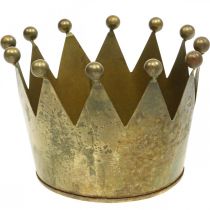 Deco karūna antikvarinė žalvario išvaizda metalinė stalo dekoracija Ø14cm H9cm