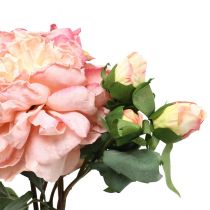 daiktų Dirbtinių rožių žiedas ir pumpurai dirbtinė gėlė rožinė 57cm