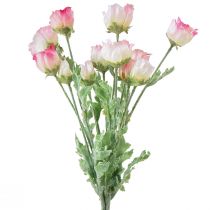 Dirbtinės aguonos Dekoratyvinės šilko gėlės Rožinės 42cm 4vnt
