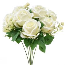 Dirbtinės rožės Dirbtinių gėlių puokštė Rožės Balta Pick 42cm