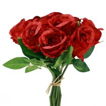 Dirbtinės rožės kekėje raudonos 30cm 10vnt