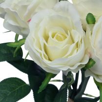 daiktų Dirbtinės rožės kekėje baltos 30cm 8vnt