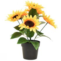 Dirbtinė saulėgrąža vazone šilkinė gėlė vasaros dekoracija H28cm