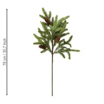 daiktų Dirbtinė eglės šakelė su tikrais kankorėžiais Kalėdinė šakelė 78cm