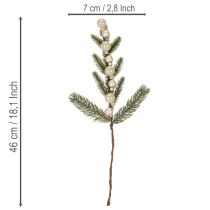 daiktų Dirbtinė eglės šakelė su baltais mini kalėdiniais žaisliukais, 46 cm, 2 vnt.