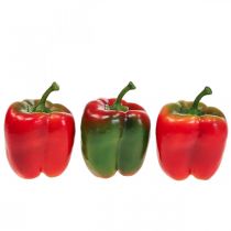 daiktų Dirbtinės daržovės Deco Pepper Red Green Ø 8cm H13cm