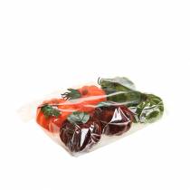 daiktų Mini moliūgas flokuotas oranžinis, žalias, raudonas Ø9cm 6 vnt