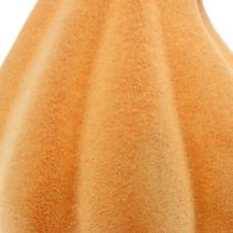 daiktų Dekoratyvinis moliūgas lenktas oranžinis flokuotas Dirbtinis dekoratyvinis moliūgas 18cm