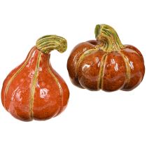 daiktų Moliūgai keraminės rudens dekoracijos rudai oranžinės 10/13 cm 2 vnt.
